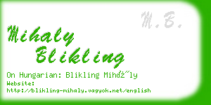 mihaly blikling business card